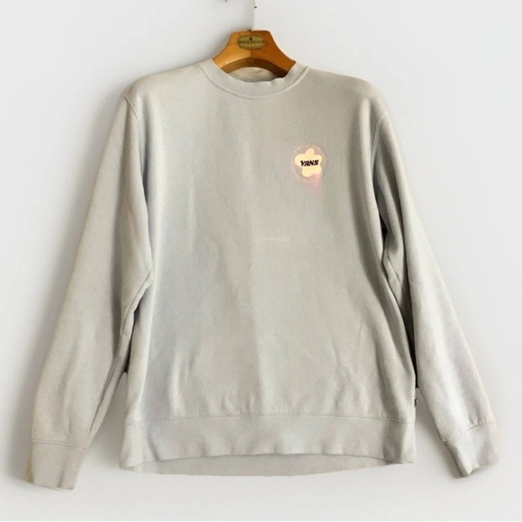 Van Off The Wall Long Sleeve Sweater Powder Blue with flowers women’s size L - Picture 1 of 9